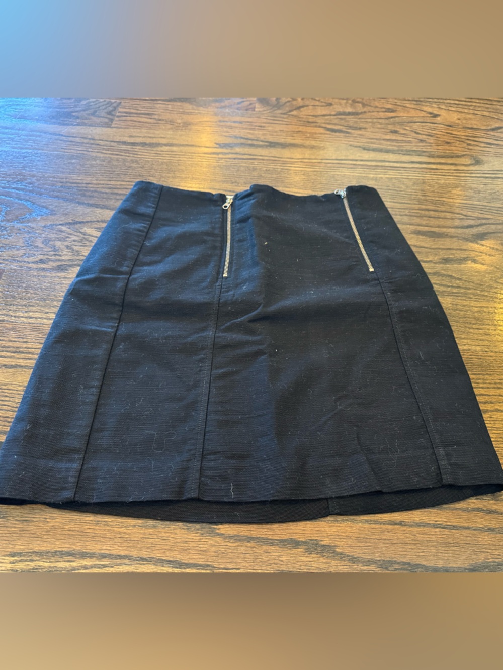 LOFT Black Textured Skirt with Inner Lining